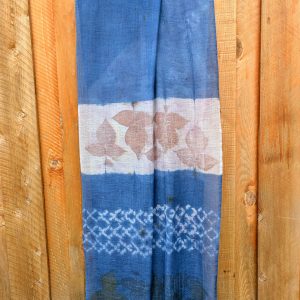 Wool Scarf - Shibori & Raspberry