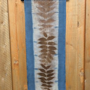 Wool Scarf - Shibori & Walnut Narrow